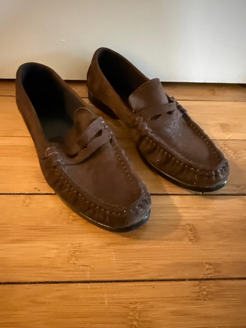 H&M Brown Suede Penny Loafers